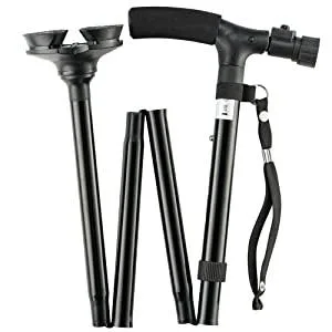Folding Cane with Led Light Adjustable Canes and Walking Sticks for Arthritis Disabled and Elderly Black - product information 7