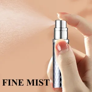 Aurdox Refillable Perfume Atomiser 5ml Travel-Sized Perfume Bottles Leaking Proof Bottom Pump without Funnel Elegant Portable Dispenser for Women and Men Dimond Design (Grey) - atomiser