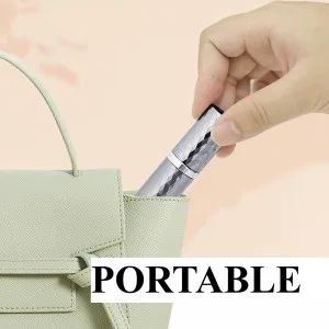 Aurdox Refillable Perfume Atomiser 5ml Travel-Sized Perfume Bottles Leaking Proof Bottom Pump without Funnel Elegant Portable Dispenser for Women and Men Dimond Design (Grey) - portable perfume atomiser