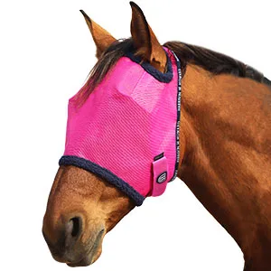 Harrison Howard All Round Mesh Horse Fly Mask UV Protective with Fleece Padded Edging Vibrant Orange M Medium (Cob) Vibrant Orange - image-8
