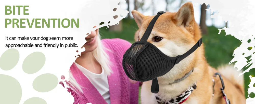 ILEPARK Dog Muzzle Soft Mesh Muzzle Comfortable & Breathable Prevent Eating Biting and Chewing Adjustable Fit for Small Medium Large Dogs(M Black) M Black - product information 4