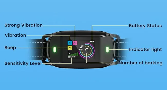 Anti Barking Dog Collar Smart Bark Training Collar for Small Medium Large Dogs Rechargeable Dual Vibration Dog Collor with Color Screen Display & 7 Different Beep Sounds No Shock - dog barking collar