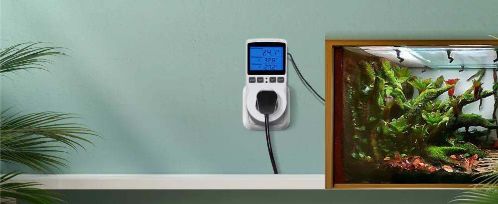 INKBIRD Thermostat Plug Socket Digital Temperature Controller Timer Outlet Timer Switch Plug with Sensor Probe Heating Cooling Mode for Reptile Greenhouse Home Fermentation UK Plug - Thermostat Plug Socket Temperature Controller Timer Outlet Heating Cooling Fridge Reptile Aquarium