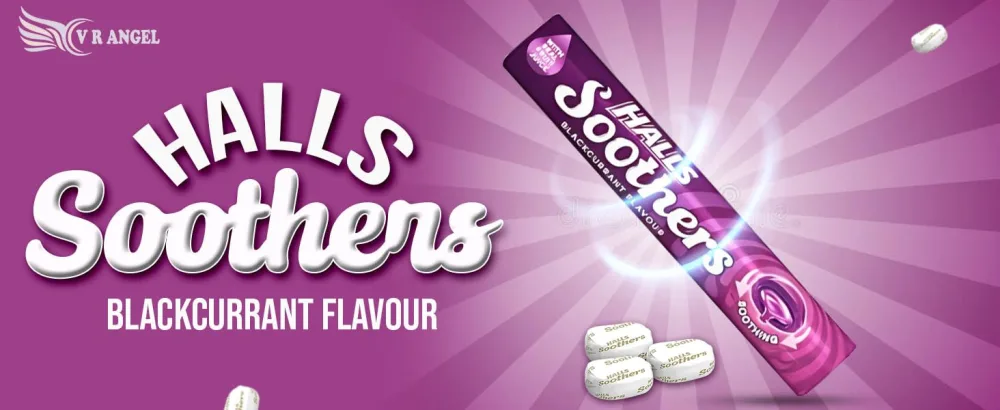 Halls Soothers 4 Cherry Flavour with Real Fruit Juice with A Liquid Centre for Little Moments of Refreshment - Sold by VR Angel - Halls Soothers Candy Cough Candy Mouth Refreshener