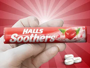 Halls Soothers 4 Cherry Flavour with Real Fruit Juice with A Liquid Centre for Little Moments of Refreshment - Sold by VR Angel - strawberry Flavored Soothers