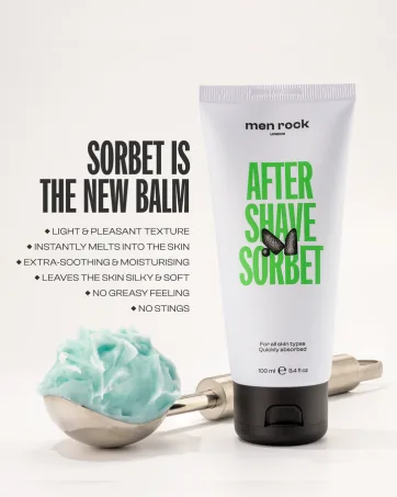 Men Rock Clear Drip Stand Hygenic and Practical Stand to Hold Shaving Brush Whilst Drying and Avoid Damage Adhesive Element to Stick to Bathroom Tiles or Cabinet Compact Design - after shave sorbet