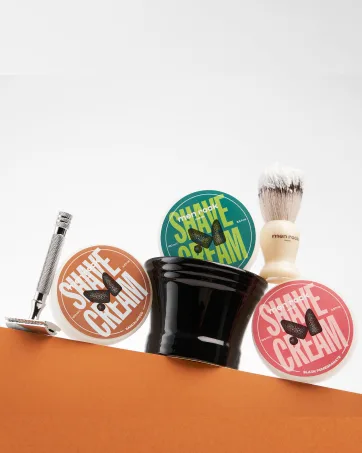 Men Rock Clear Drip Stand Hygenic and Practical Stand to Hold Shaving Brush Whilst Drying and Avoid Damage Adhesive Element to Stick to Bathroom Tiles or Cabinet Compact Design - shave cream