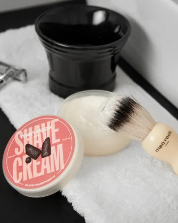 Men Rock Clear Drip Stand Hygenic and Practical Stand to Hold Shaving Brush Whilst Drying and Avoid Damage Adhesive Element to Stick to Bathroom Tiles or Cabinet Compact Design - shave cream
