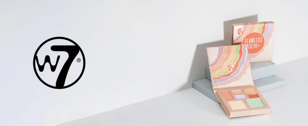 W7 Flawless Base Cream Colour Correcting Palette - 7 Shades to Improve Skin Discolouration & Imperfections - product information 1