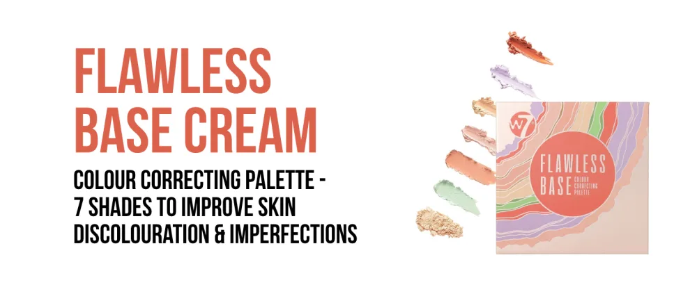 W7 Flawless Base Cream Colour Correcting Palette - 7 Shades to Improve Skin Discolouration & Imperfections - product information 2