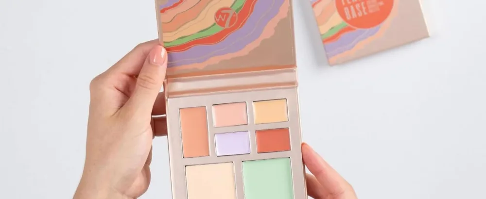 W7 Flawless Base Cream Colour Correcting Palette - 7 Shades to Improve Skin Discolouration & Imperfections - product information 3