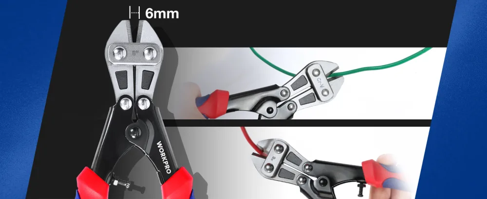 WORKPRO Mini Bolt Cutter 8-inch/210mm Cr-V Wire Cable Cutter Spring Snips Clippers with Soft Anti-Slip Handle - product information 5