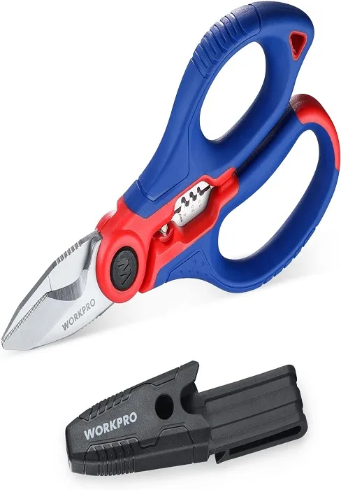 WORKPRO Electricians Scissors & Wire Cutter Stripper 2-in-1 Multi-Function Shears 152mm/6-inch Bi-Material Soft Handle - product information 7