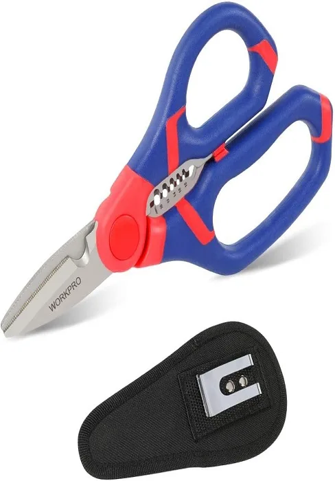 WORKPRO Electricians Scissors & Wire Cutter Stripper 2-in-1 Multi-Function Shears 152mm/6-inch Bi-Material Soft Handle - product information 8