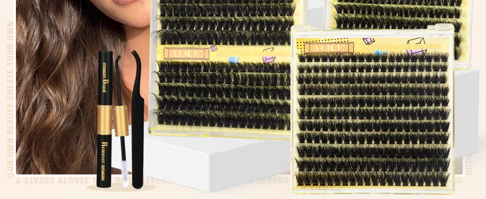 ALICE Fluffy Eyelash Extensions 3D Volume Lash Clusters Dramatic Thick Individual Lashes DIY Eyelash Extensions(10-18mm 80D+100D 0.05D D Curl) B - Fluffy 80D+100D - lash clusters