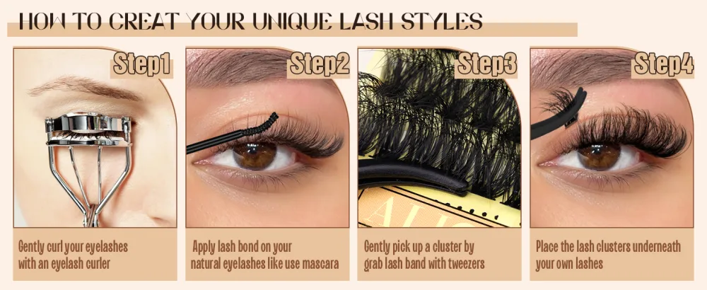ALICE Fluffy Eyelash Extensions 3D Volume Lash Clusters Dramatic Thick Individual Lashes DIY Eyelash Extensions(10-18mm 80D+100D 0.05D D Curl) B - Fluffy 80D+100D - lash clusters