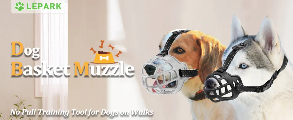 ILEPARK Dog Muzzle Soft Silicone Basket Muzzle for Dogs Breathable Mouth Cover and Adjustable Straps Anti-Biting Barking and Chewing. (Size 4 Black) 4 Black - product information 1