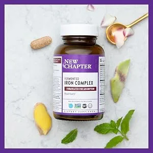 New Chapter Fermented Iron Complex 60 Vegetarian Tablets - iron; raw iron; iron supplement; iron supplements; iron supplement for women; iron capsules; iron