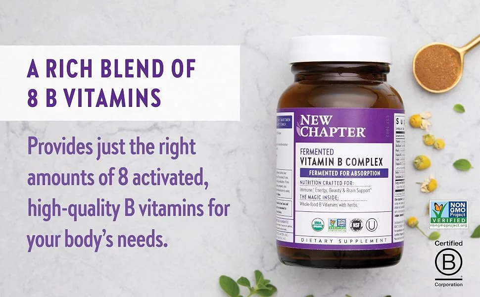 New Chapter Fermented Vitamin B Complex 60 Vegan Tablets - vitamin b complex, vitamin b, vitamin b-complex, energy, energy supplement, energy supplements