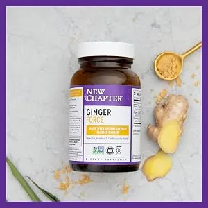 New Chapter Ginger Force 60 Vegetarian Capsules - ginger; ginger capsules; ginger supplement; ginger supplements; joint supplement; joint pain
