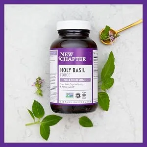 New Chapter Holy Basil Force 120 Vegetarian Capsules - holy basil; holy basil supplement; holy basil herb; holy basil capsules; holy basil oil