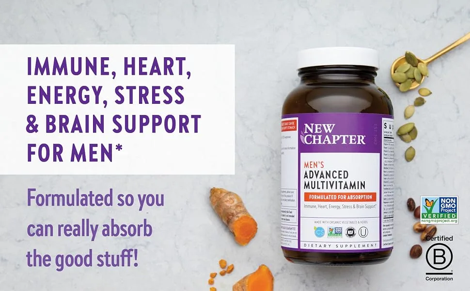New Chapter Men's Advanced Multivitamin 120 Vegetarian Tablets - vitamins for men; multivitamin for men; mens multivitamin; men