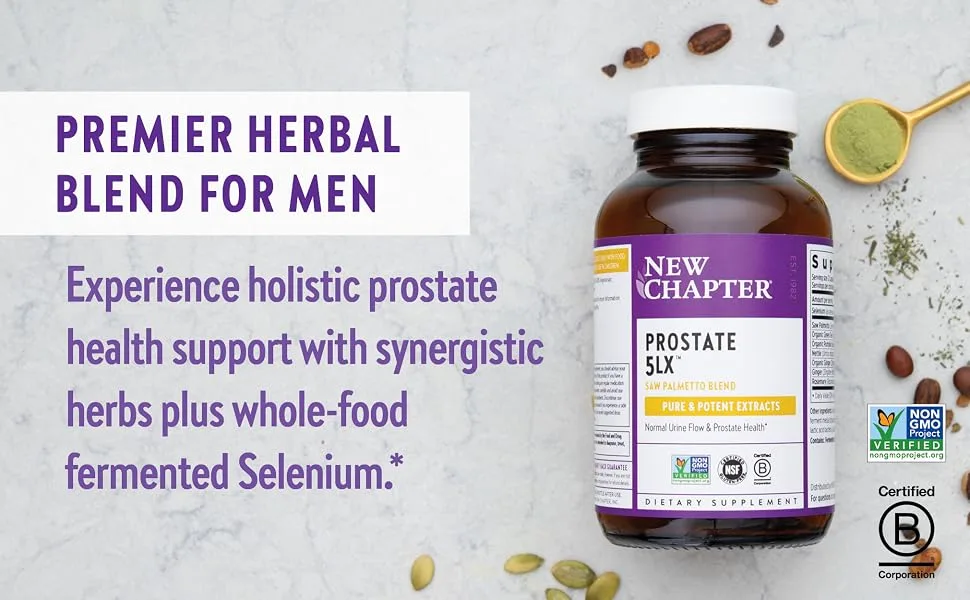 New Chapter Prostate 5LX 120 Vegetarian Capsules - prostate 5lx; prostate; prostate health; prostate supplement; prostate support; men