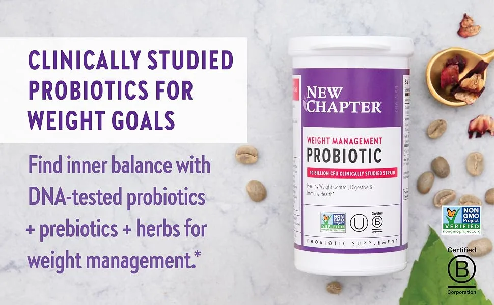 New Chapter Weight Management Probiotic 10 Billion CFU 60 Vegan Capsules - probiotics, probiotics, best probiotic, probiotic for women, probiotic for adults,