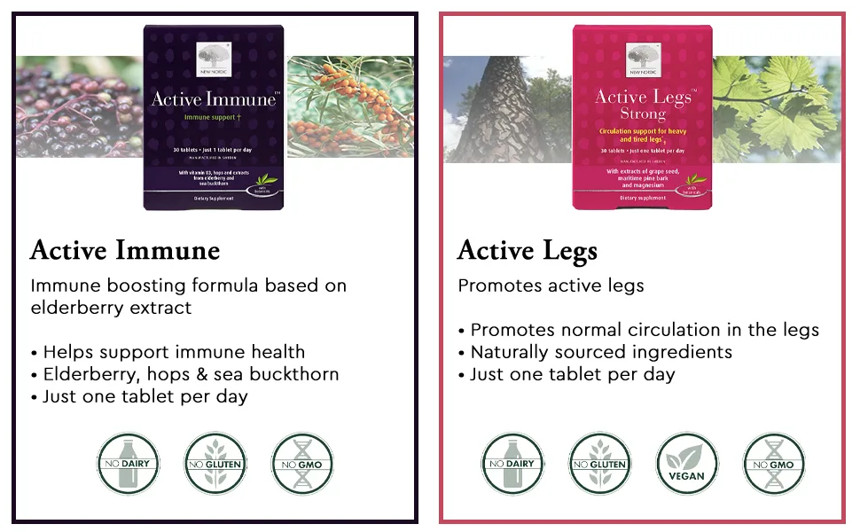 New Nordic Active Immune Immune Support 30 Tablets - active immune active legs tablets new nordic