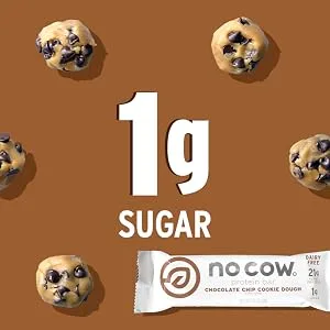 No Cow Protein Bar  Chocolate Chip Cookie Dough 12 Bars 2.12 oz (60 g) Each - Low sugar
