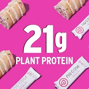 No Cow Protein Bar Birthday Cake 12 Bars 2.12 oz (60 g) Each - High Protein