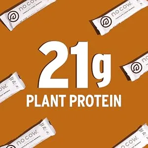 No Cow Protein Bar Chocolate Fudge Brownie 12 Bars 2.12 oz (60 g) Each - High Protein