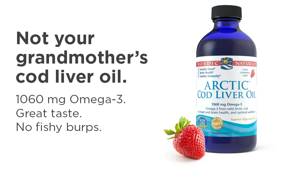 Nordic Naturals Arctic Cod Liver Oil Strawberry 8 fl oz (237 ml) - product information 5