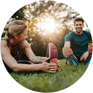 Nordic Naturals Magnesium Complex 90 Capsules - Man and Woman stretching