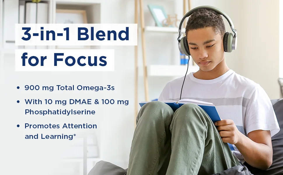 Nordic Naturals Omega Focus Junior Ages 6-18 120 Mini Soft Gels - image