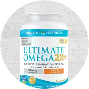 Nordic Naturals Ultimate Omega 2X Mini with Vitamin D3 Lemon 60 Mini Soft Gels - Ultimate Omega 2X Mini D3