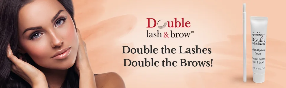 Godefroy Double Lash & Brow Eyelash and Eyebrow Serum 0.1 fl oz (3 ml) - eyelash brow eyebrow lash lashes lift kit growth grow longer thicker long full dark pretty eye