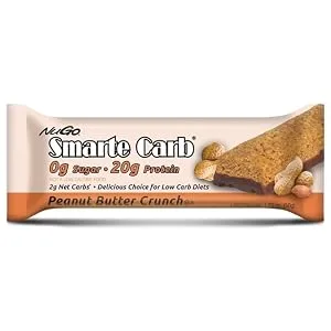 NuGo Nutrition Smarte Carb Bar Peanut Butter Crunch 12 Bars 1.76 oz (50 g) Each - product information 1