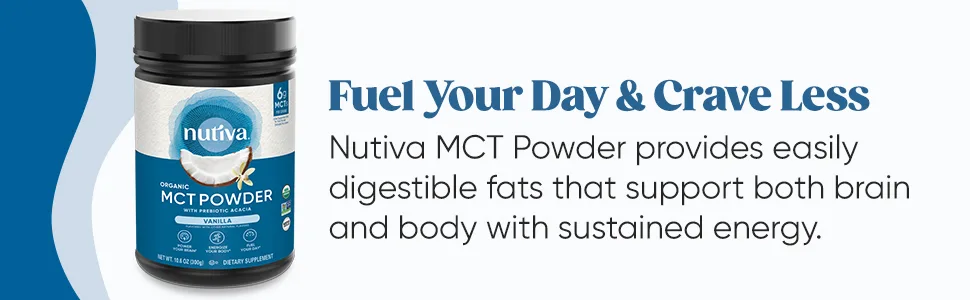 Nutiva Organic MCT Powder Vanilla 10.6 oz (300 g) - MCT Powder