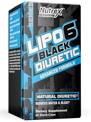 Nutrex LIPO-6 Black Diuretic 80 Black-Caps - Lipo6 Diuretic Water Loss Pills