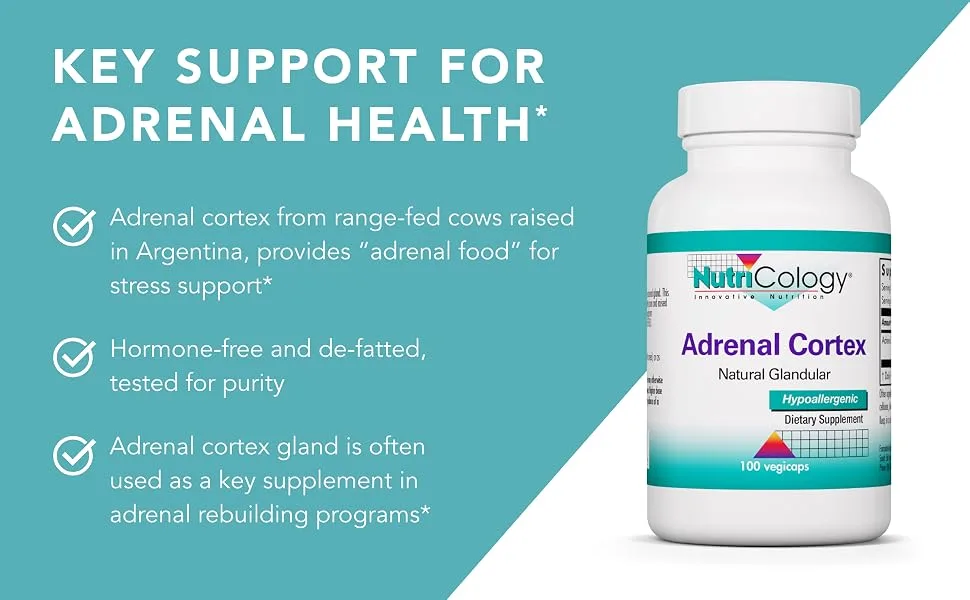 Nutricology Adrenal Cortex Natural Glandular 100 Vegicaps - Nutricology 50531