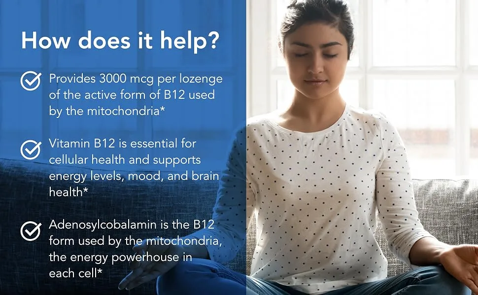 Nutricology B12 Adenosylcobalamin 60 Vegetarian Lozenges - How Does it Help