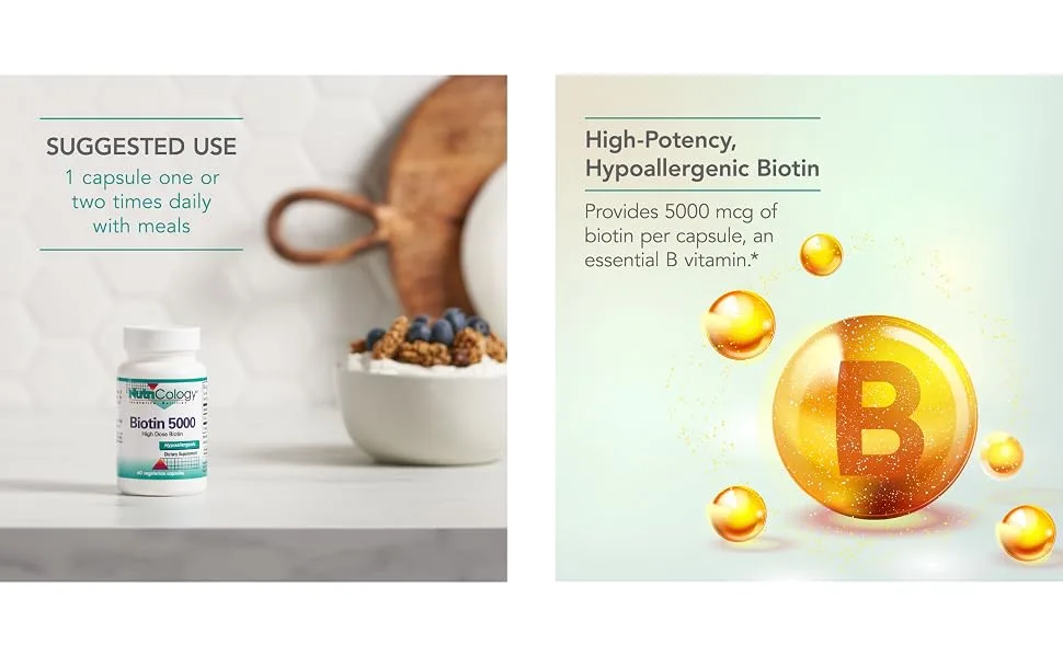 Nutricology Biotin 5000 60 Vegetarian Capsules - nutricology 50350