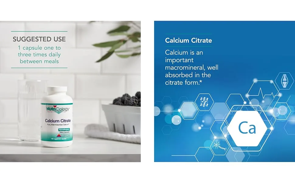 Nutricology Calcium Citrate 180 Vegetarian Capsules - nutricology 50230