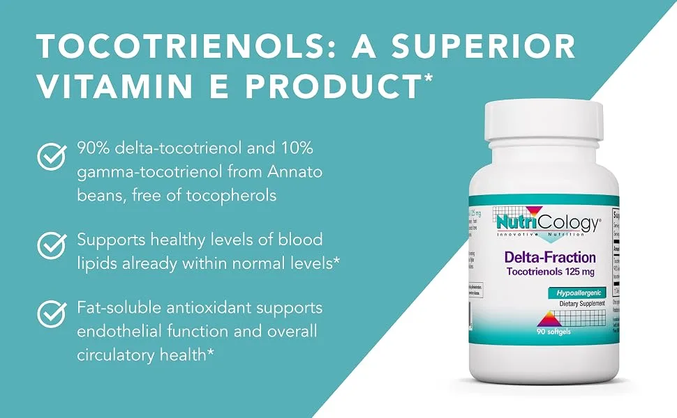 Nutricology Delta-Fraction Tocotrienols 125 mg 90 Softgels - Nutricology 56670
