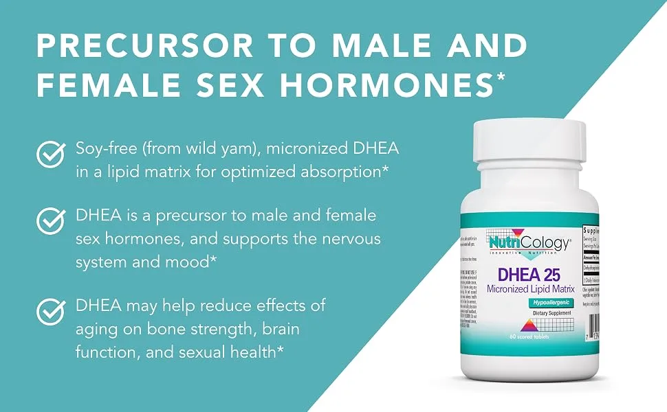 Nutricology DHEA 25 Micronized Lipid Matrix 60 Scored Tablets - Nutricology 52820