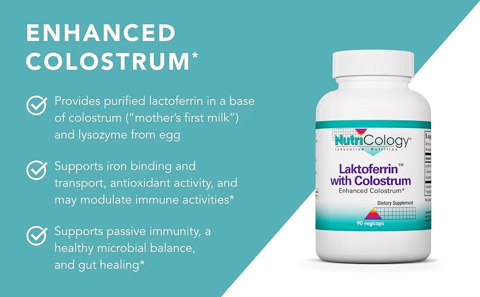 Nutricology Laktoferrin with Colostrum 90 Vegetarian Capsules - Nutricology 51950