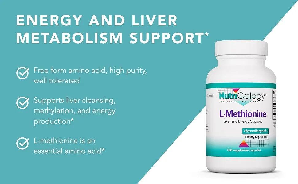 Nutricology L-Methionine 100 Vegetarian Capsules - Nutricology 50610