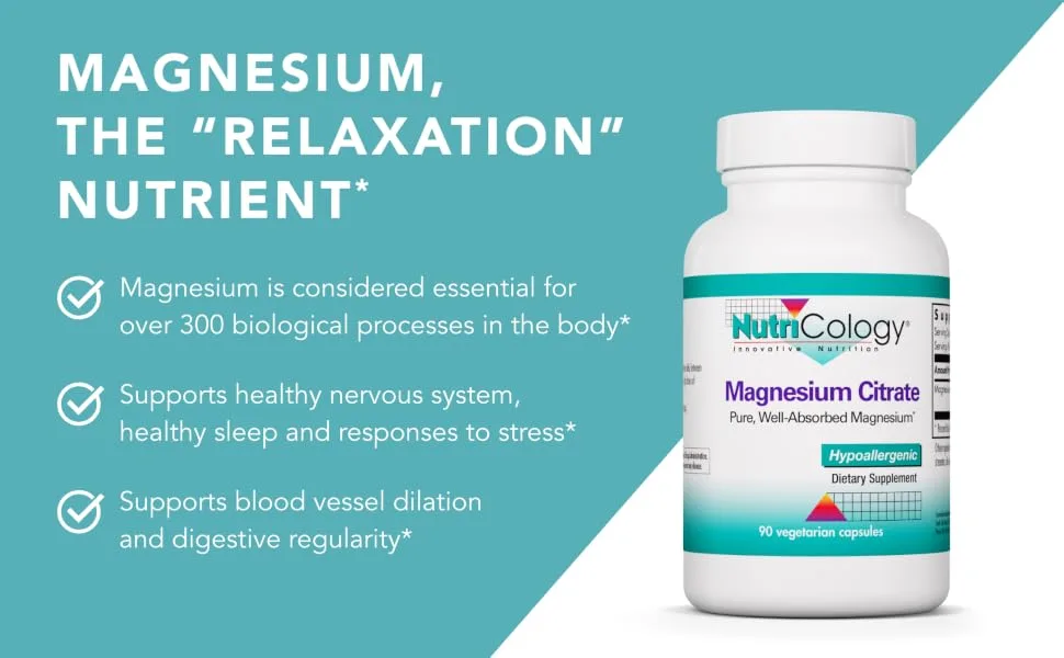 Nutricology Magnesium Citrate 90 Vegetarian Capsules - Nutricology 50240