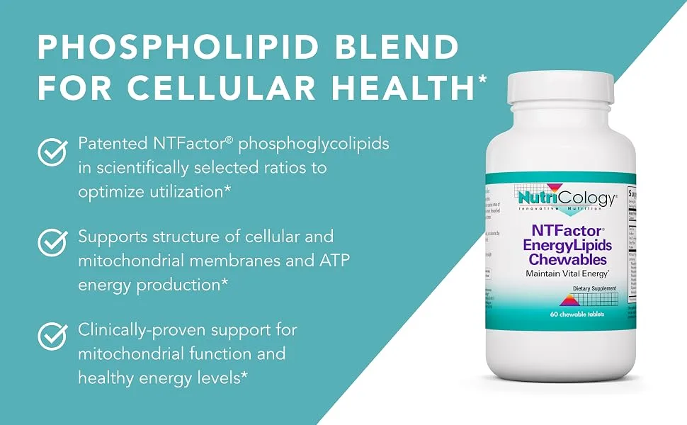 Nutricology NTFactor EnergyLipids Chewables 60 Chewable Tablets - Nutricology 56760